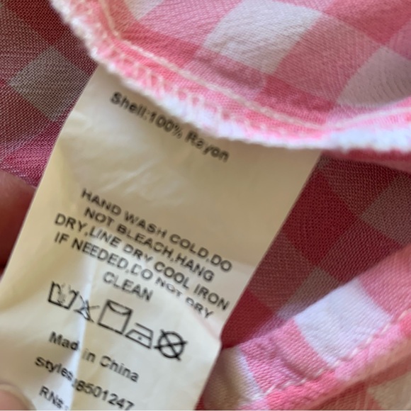 Suzanne betro weekend pink white gingham halter neck blouse‎ size 1XL - Picture 8 of 9